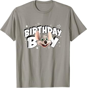 Chuck E. Cheese Birthday Boy Celebration Chuck Face Logo T-Shirt