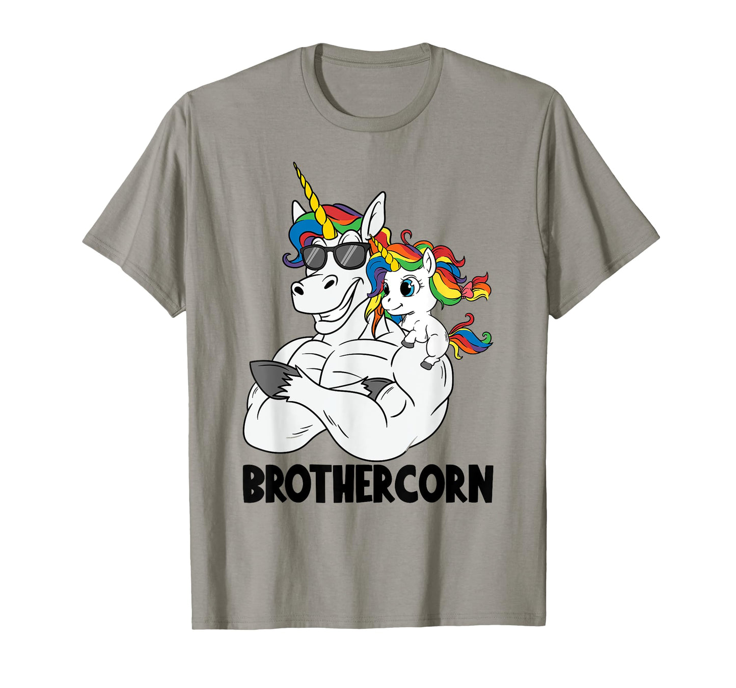 Brothercorn Brother Muscle Unicorn Holding Baby Sister Girl T-Shirt
