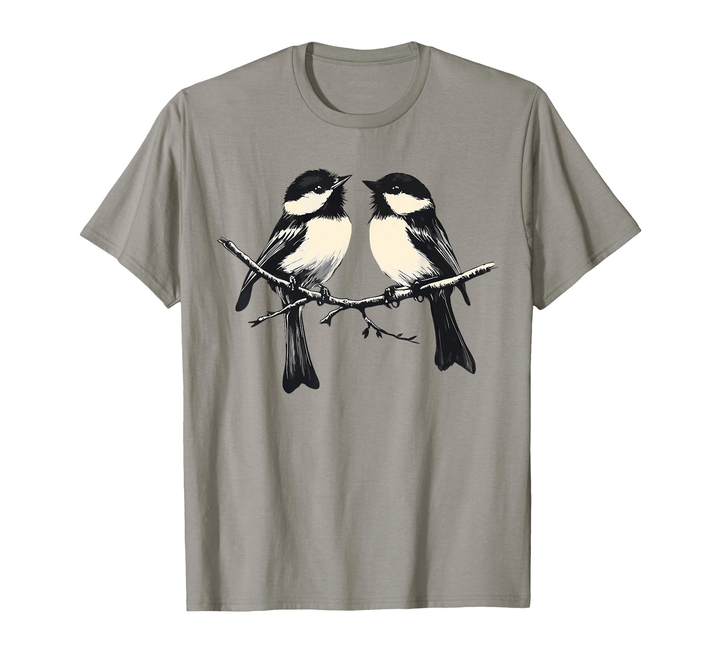 Chickadee Drawing Cute Black-Capped Chickadees T-Shirt