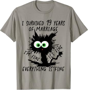 Bronze Wedding I Survived 19 Years Of Marriage T-Shirt