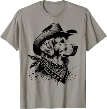 Funny Golden Retriever Cowboy Vintage Western Dog Lover T-Shirt