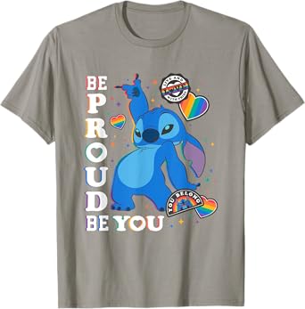 Disney Lilo & Stitch Be You Rainbow Stickers T-Shirt