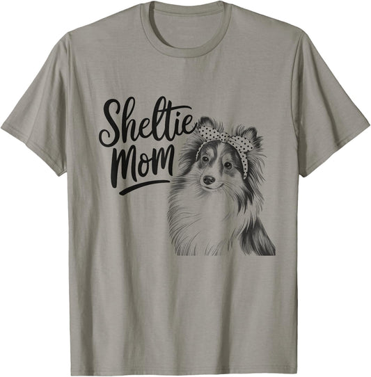 Shetland Sheepdog Dog Sheltie Mom Design For Women And Girls T-Shirt