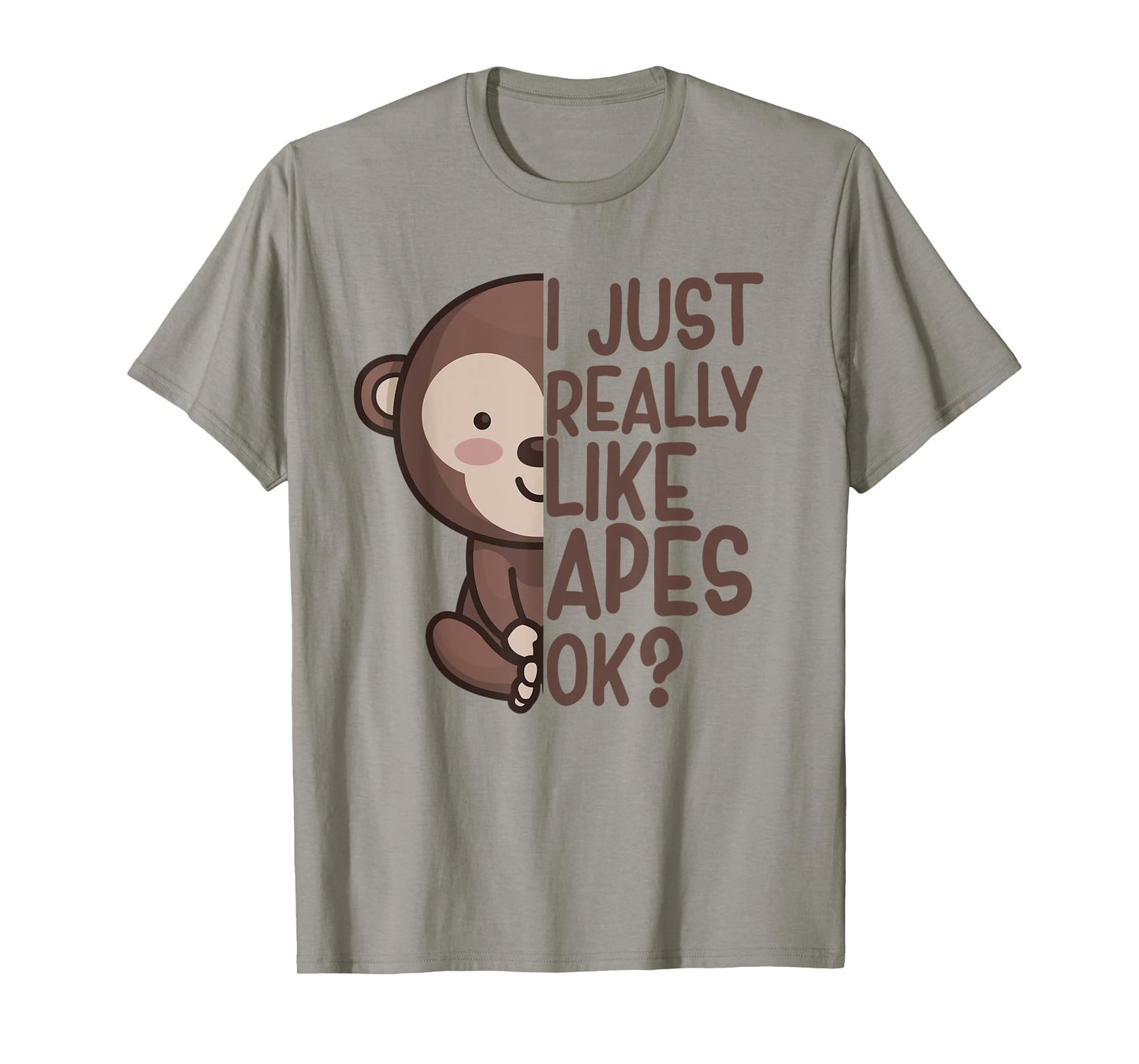I Just Really Like Apes Monkey Apparel Ape Quote for Kids T-Shirt