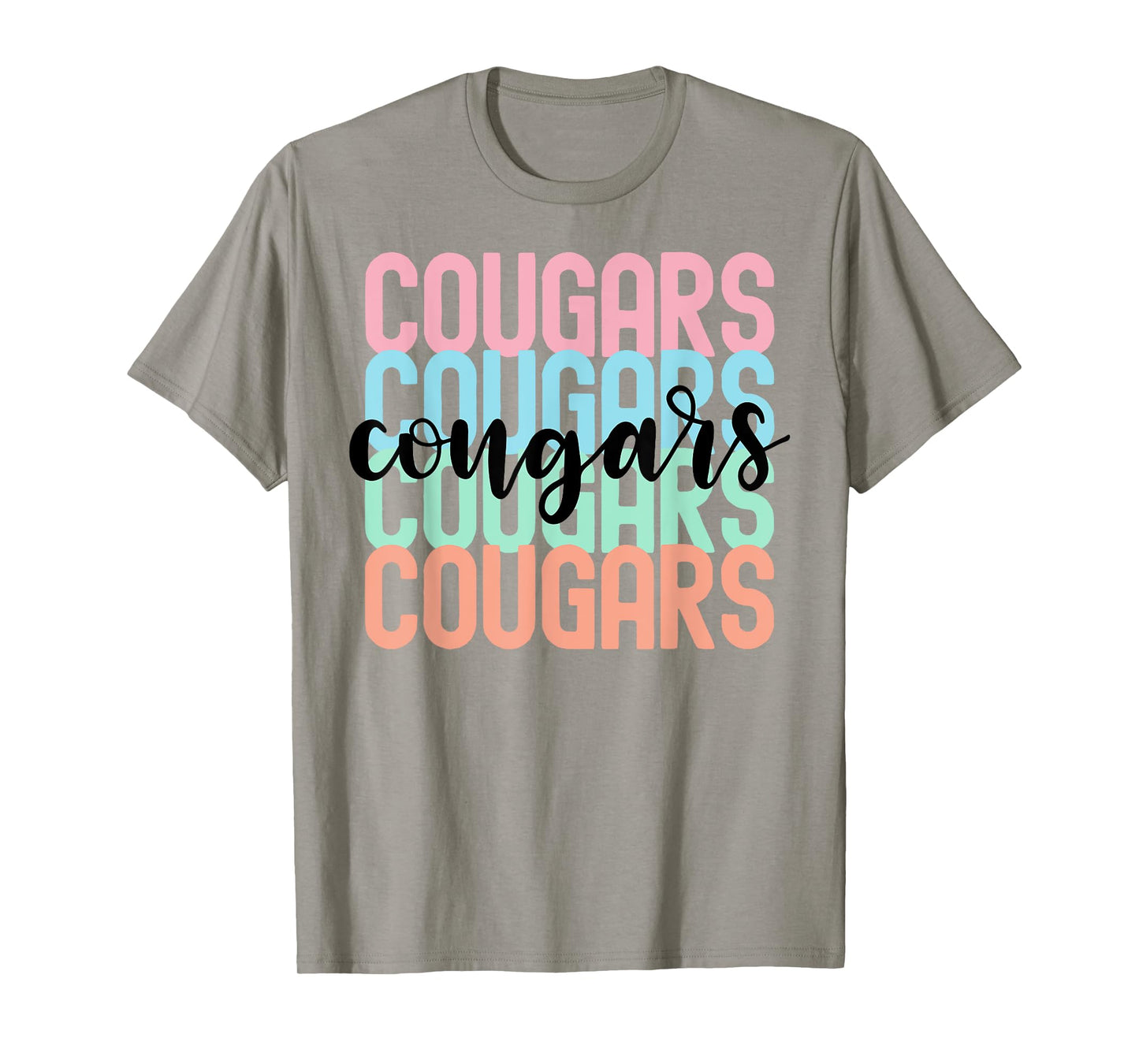 Cougars Team Mascot School Spirit Game Night T-Shirt