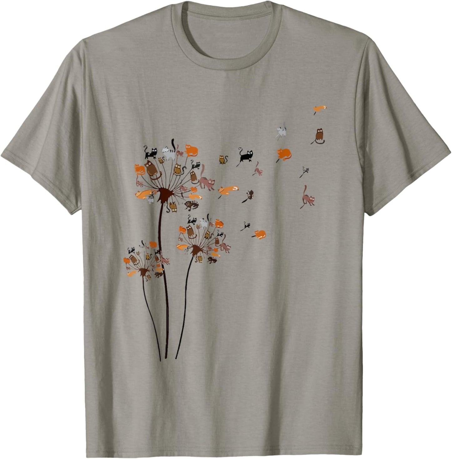 Cute Dandelion Cats Flower Colorful Pet Cat Funny Cat Mom T-Shirt