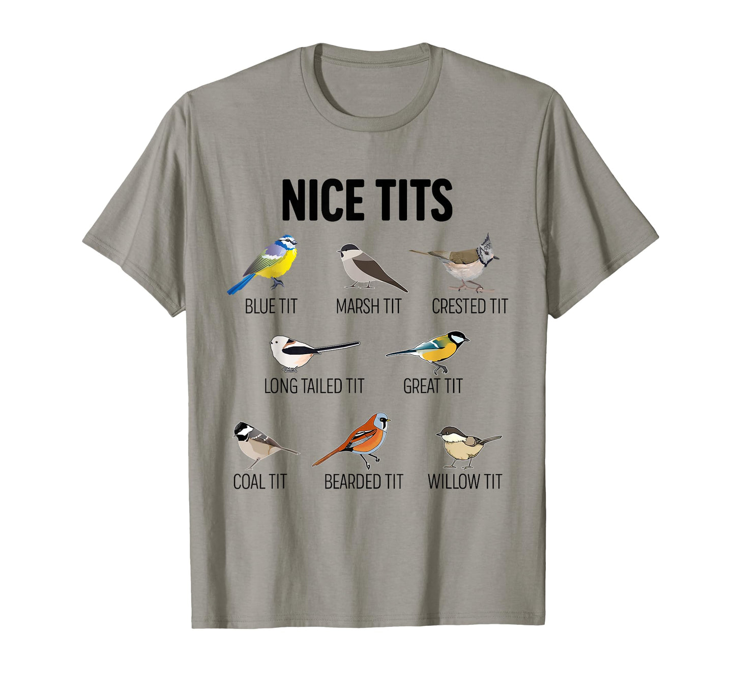 Nice Tits Pun Joke Funny Bird Lover Enthusiast Birdwatcher T-Shirt