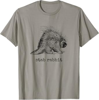 Stab Rabbit Funny Porcupine Wrong Animal Name Joke T-Shirt