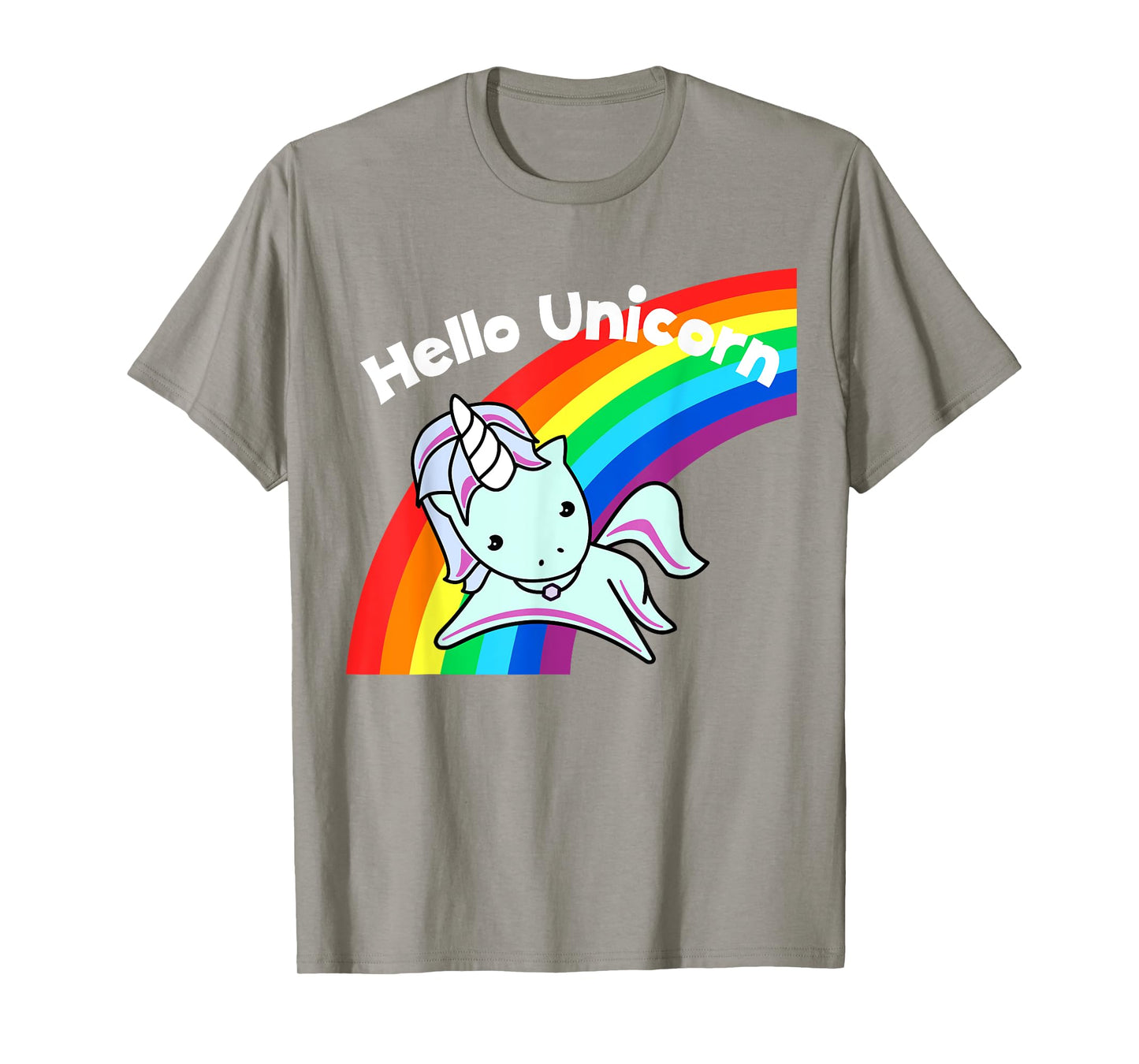 Pink Hello Unicorn Rainbow T-Shirt