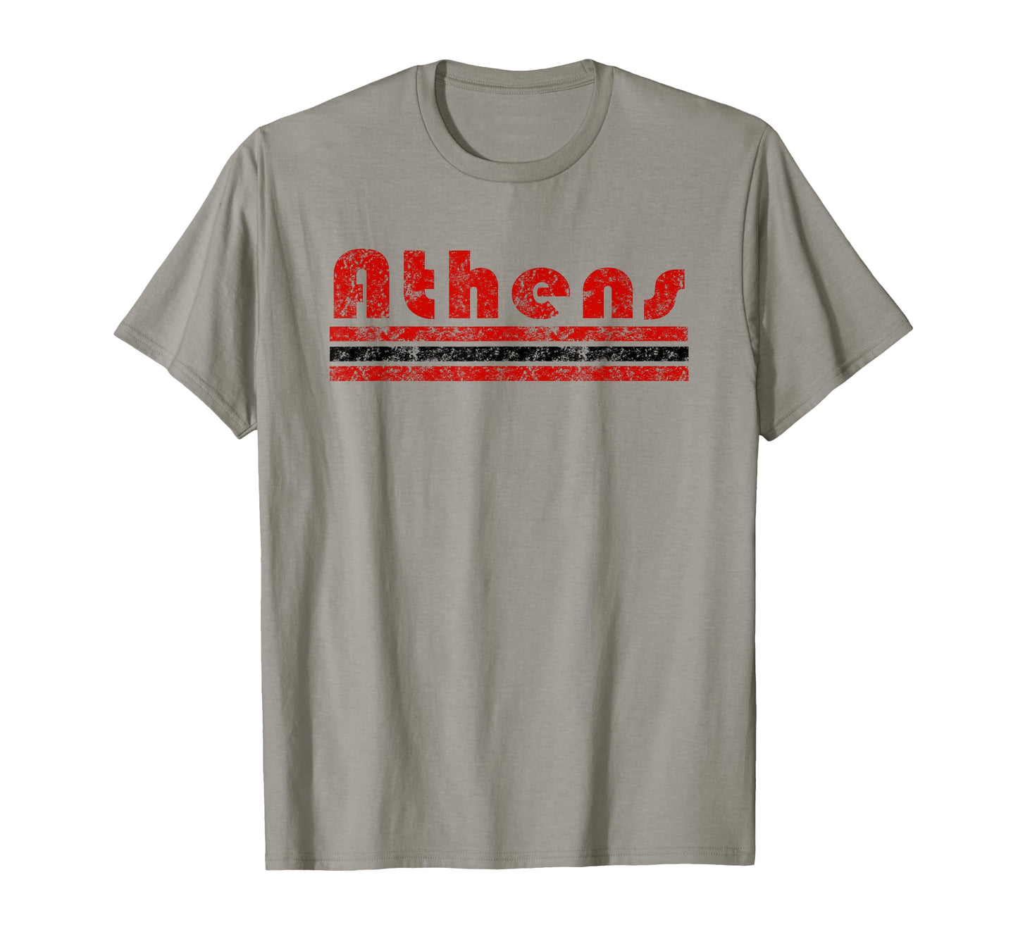 Athens Georgia Retro Three Stripe Weathered Vintage T-Shirt