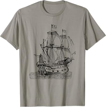Cool Graphic Design Old Pirate Ship T-shirt T-Shirt
