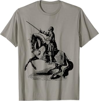 Knight In Suit of Armor Horse Sword Helmet Medieval T-Shirt T-Shirt