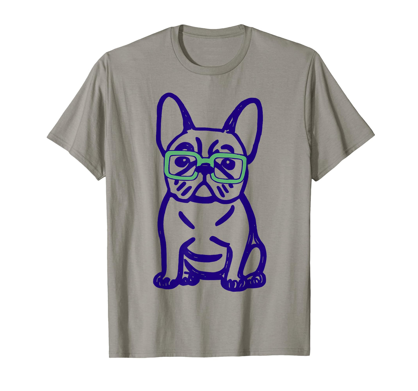Cute French Bulldog Graphic with Glasses Pop Art Frenchie T-Shirt