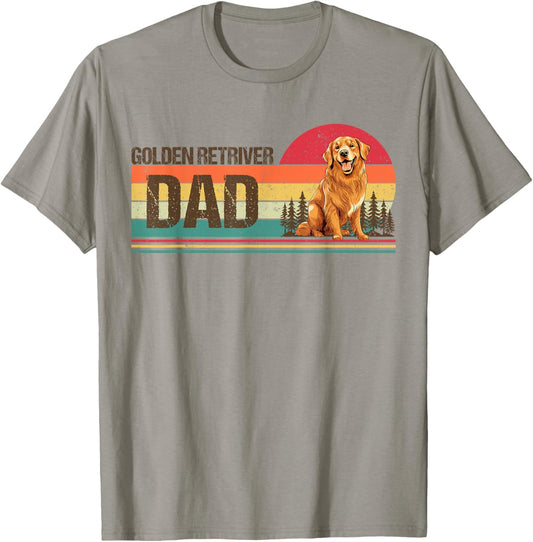 Funny Dog Dad Golden Retriever Papa For Men Father's Day T-Shirt