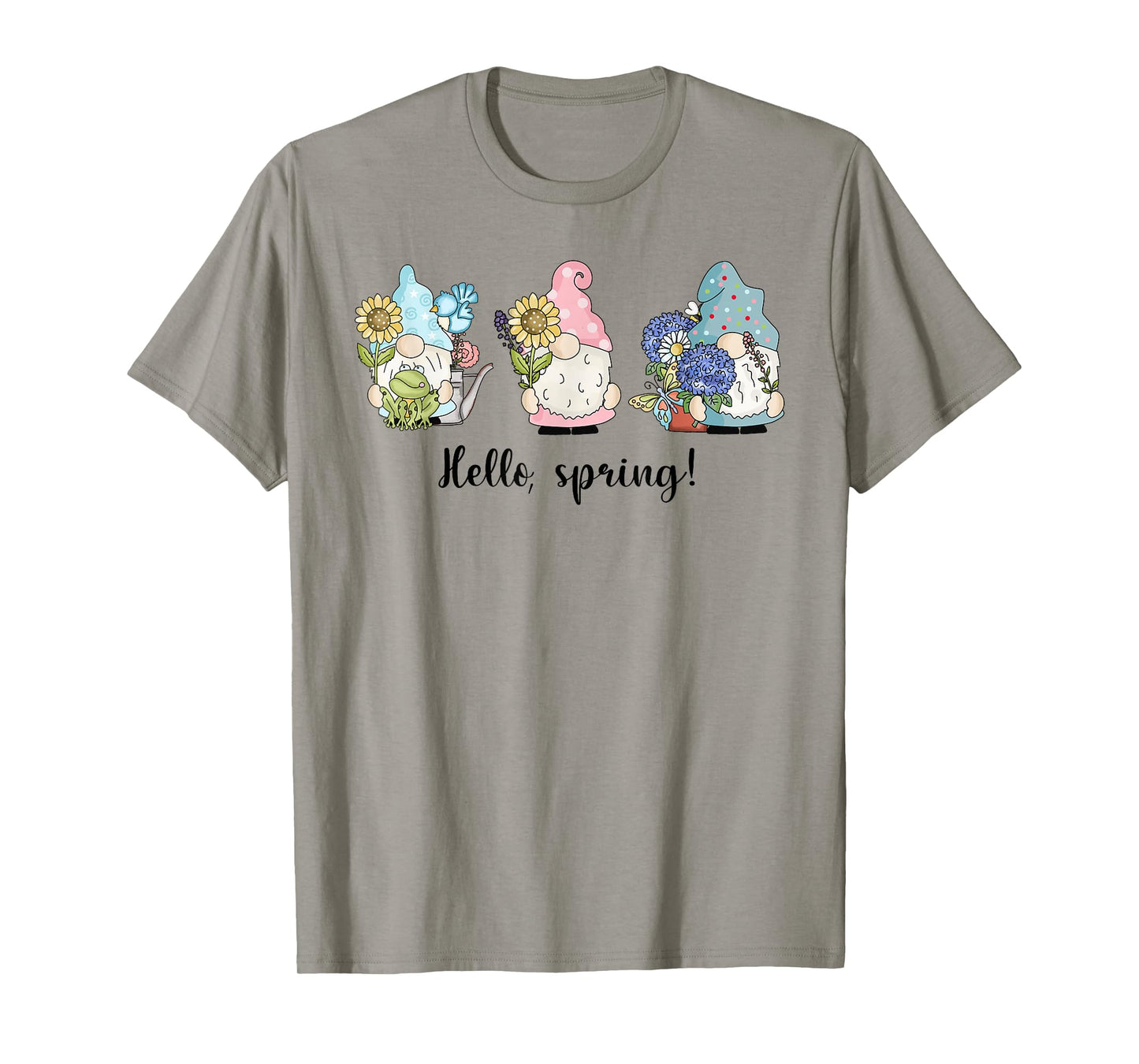 Hello Spring Gnomes with Flowers Butterflies Easter Top Girl T-Shirt