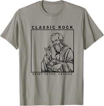Saint Peter Classic Rock Catholic Vibe Petros Upon this Rock T-Shirt