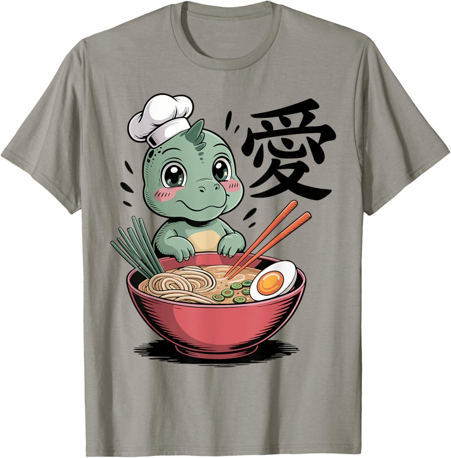 Funny Anime Ramen Noodles Kawaii Dinosaur T-Shirt