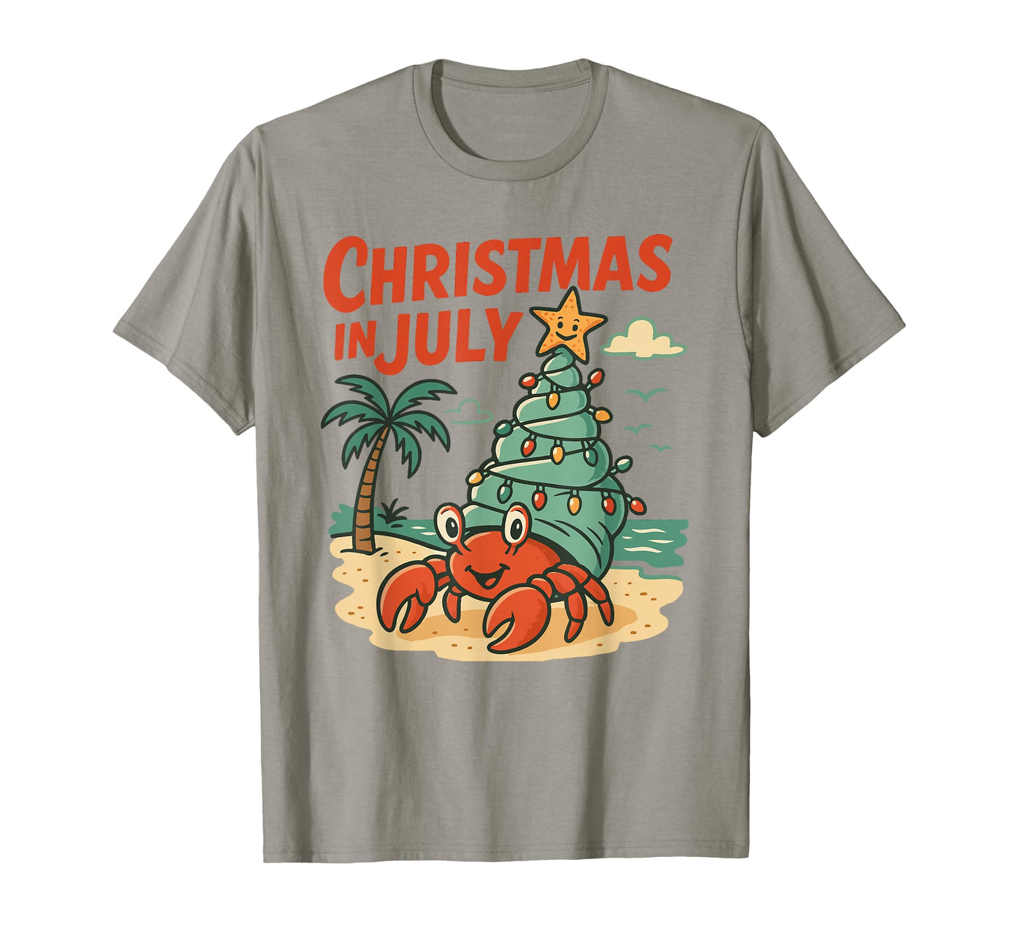 Christmas In July Women Men Kids Hermit Crab Summer Xmas T-Shirt