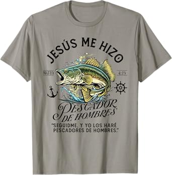 Pescador de Hombres, Mateo 4:19, Arte Bíblico Jesús Me Hizo T-Shirt