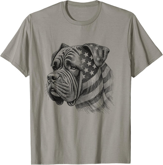Cane Corso Dog American Flag 4th Of July USA Design T-Shirt