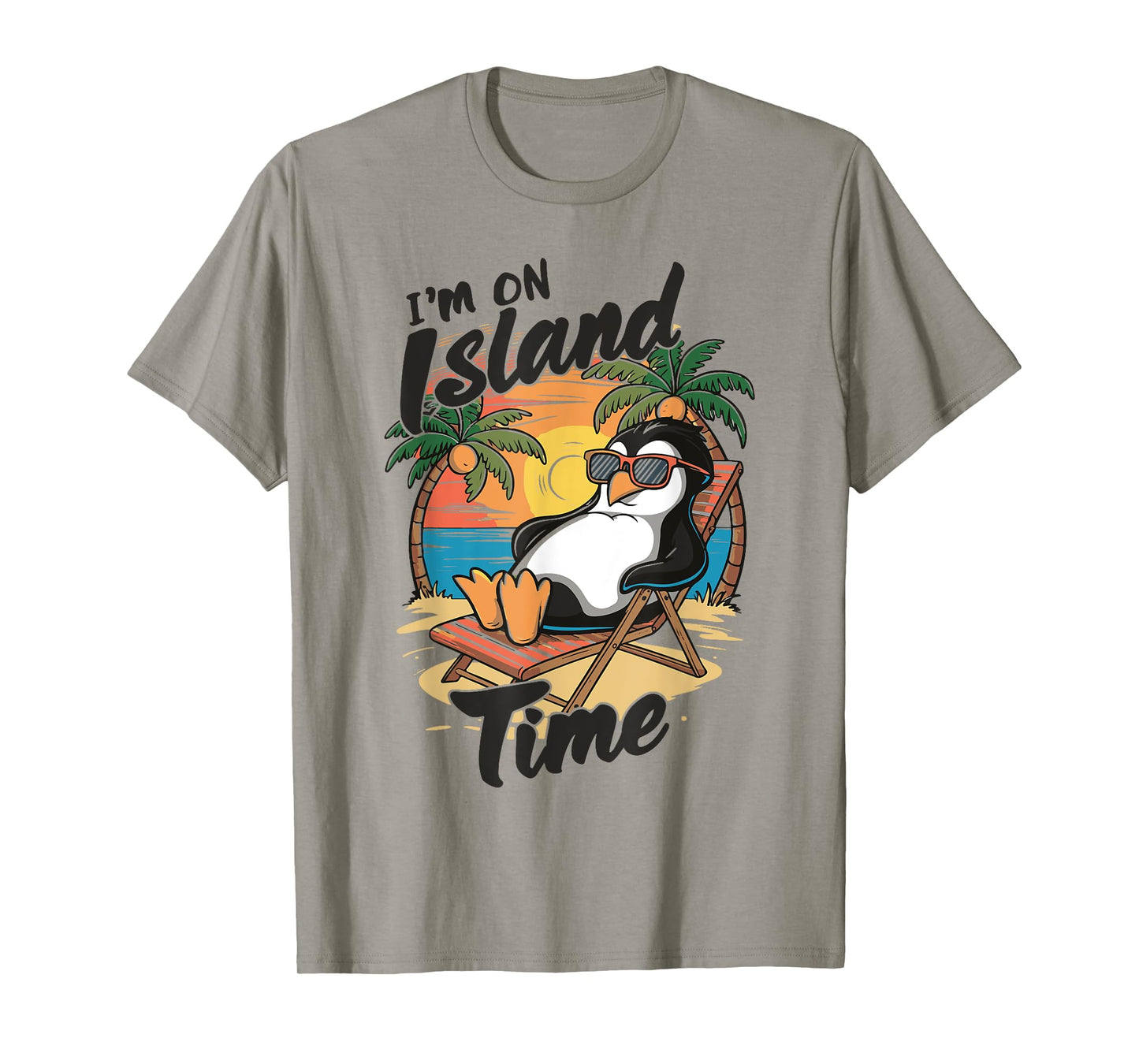 Island vacation Tropical Travel Relax time Penguin Design T-Shirt
