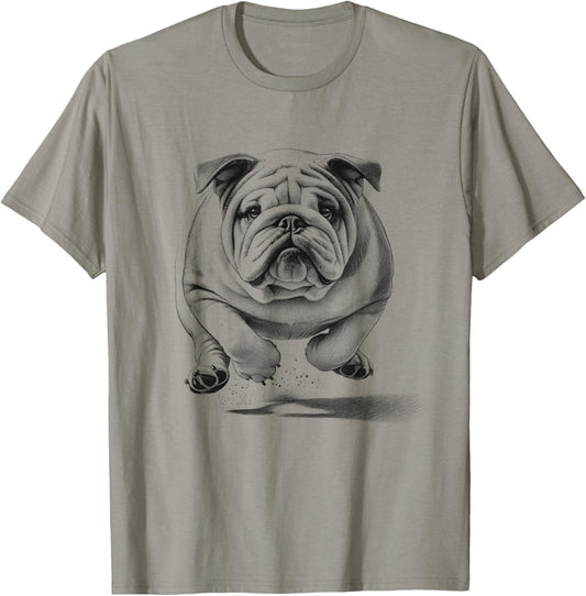 Bulldog Running Dog Design Idea For Men And Women T-Shirt