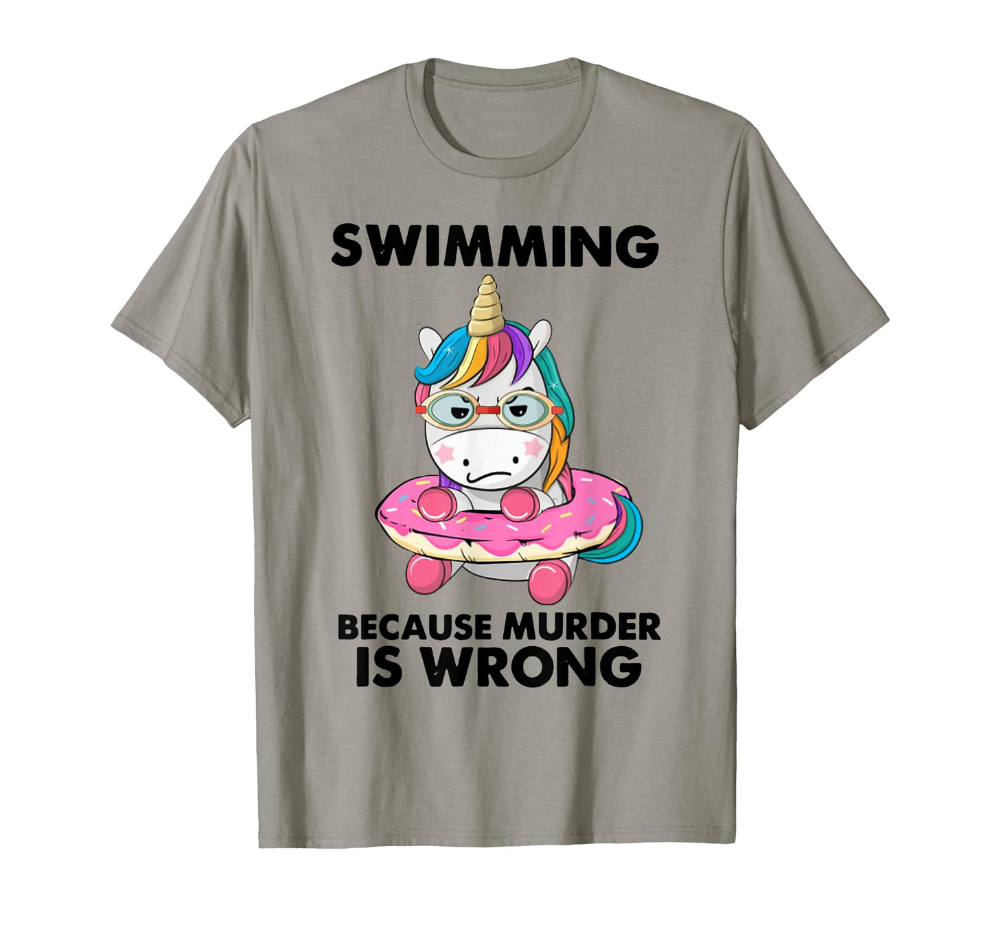 Swimming Because Murder Is Wrong Swimming Unicorn T-Shirt