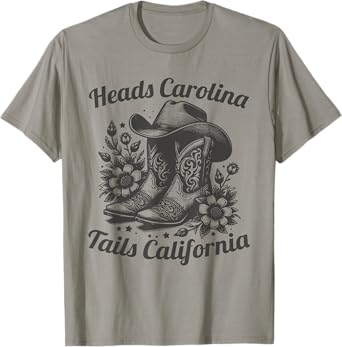 Heads Carolina Tail California Retro Vintage T-Shirt