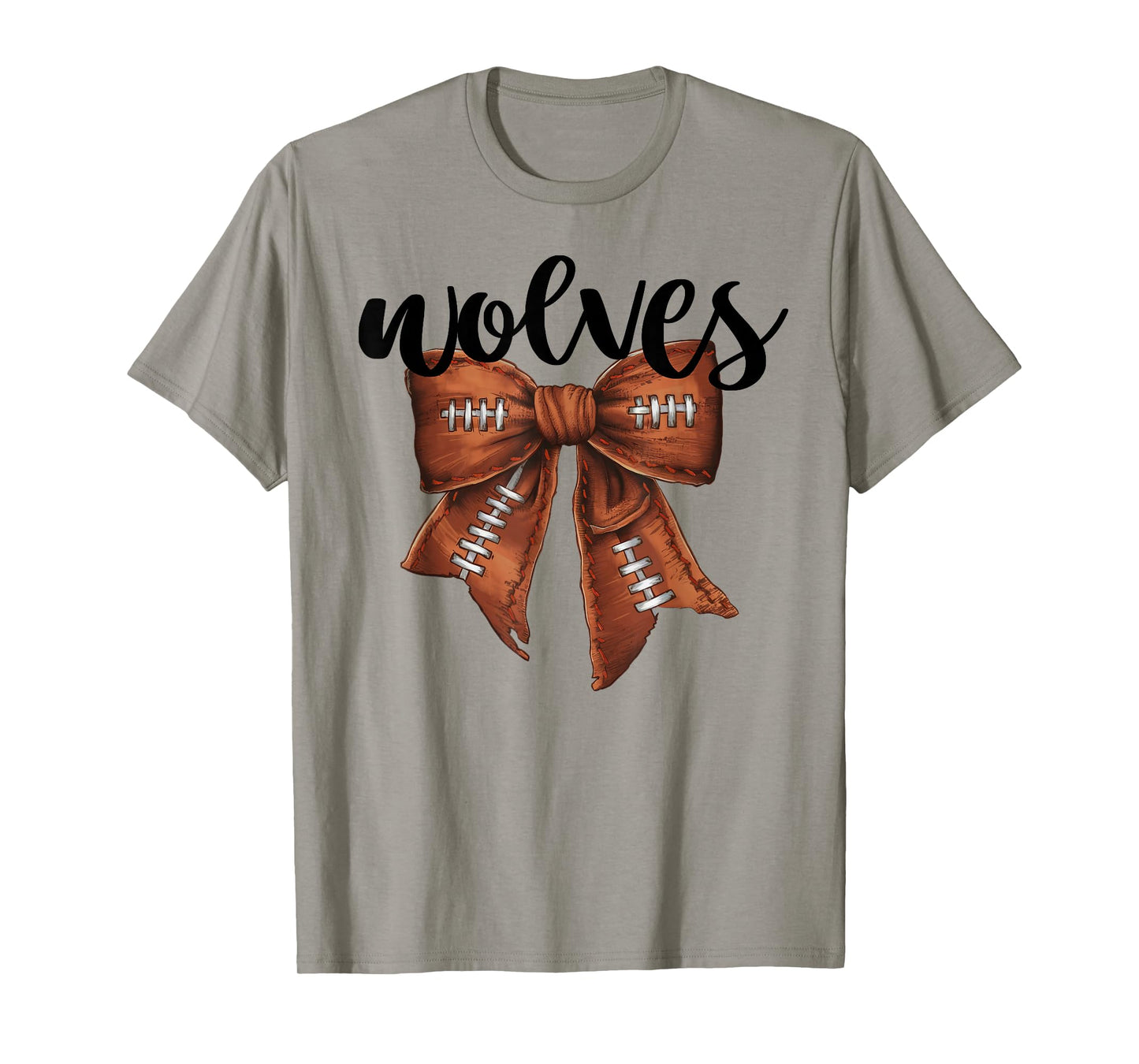Wolves Football Bow School Spirit Team Mascot Game Night T-Shirt