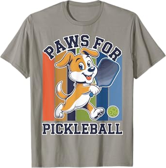 Paws for Pickleball Funny Dog Pickleball Player Pet Lovers Men Women Kids T-Shirt