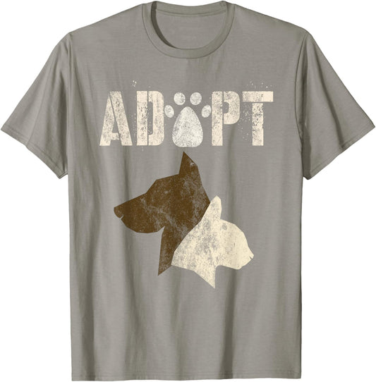 ADOPT Vintage Animal Rescue Shelter Cats Dogs Adoption Dept T-Shirt