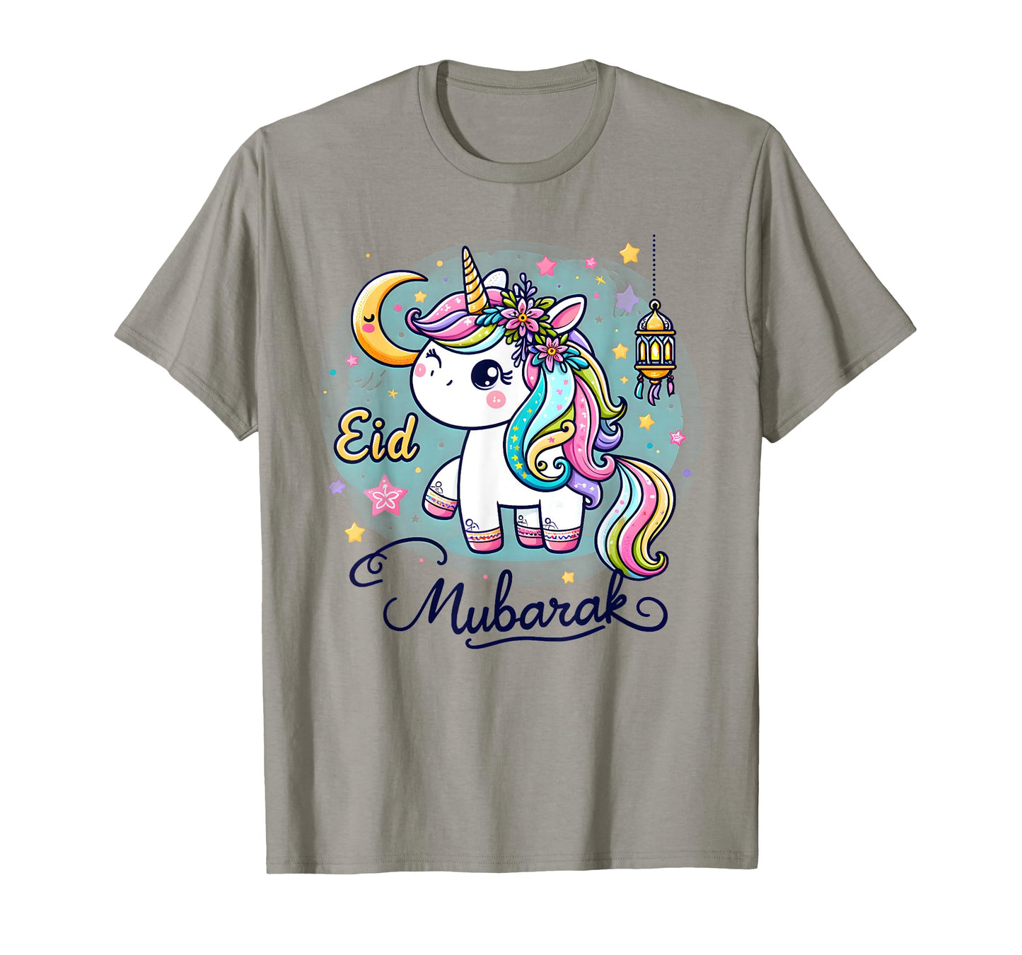 Eid Mubarak 2024 for kids and Mom Girls Eid Mubarak Unicorn T-Shirt