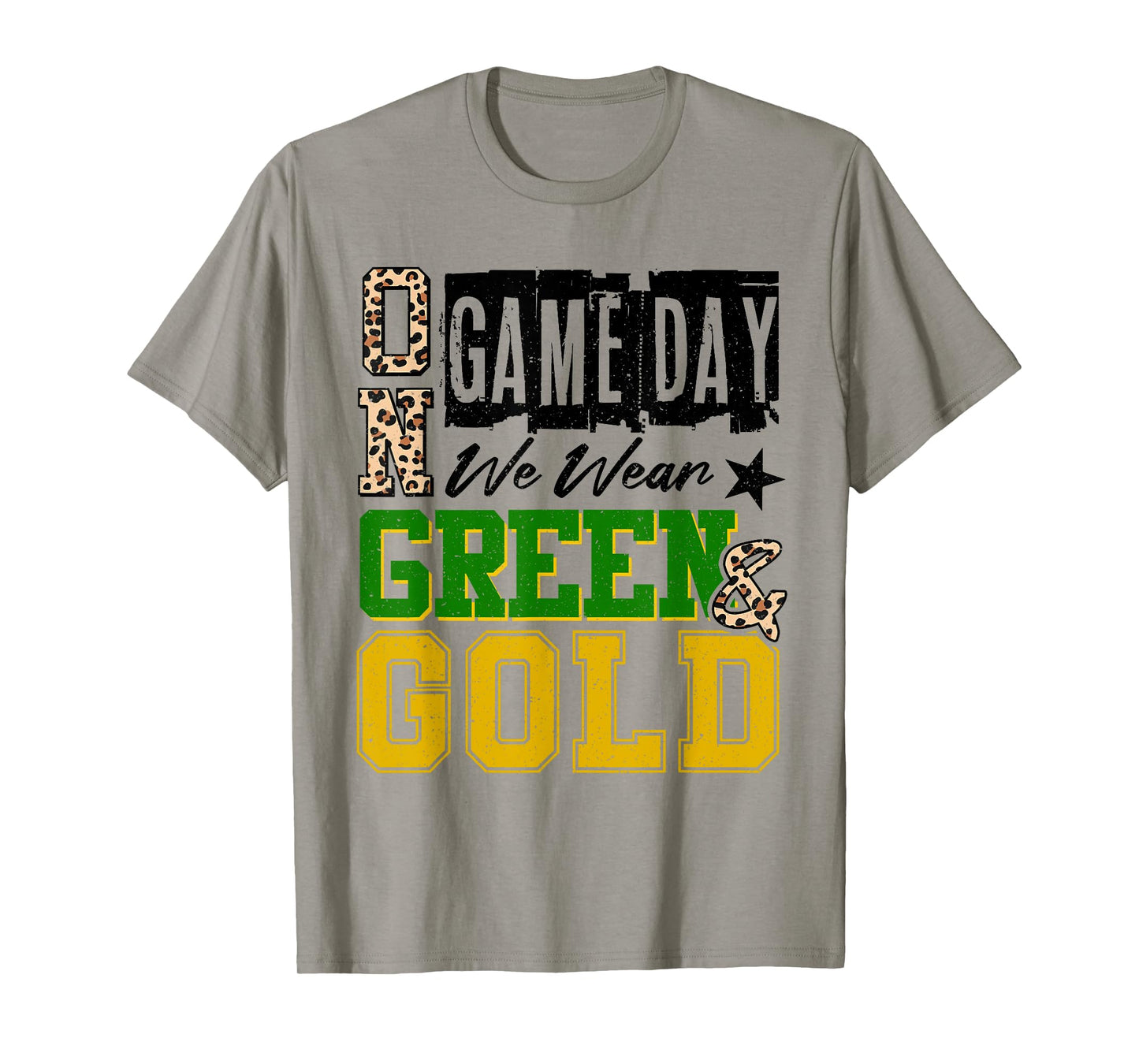 On Gameday Football We Wear Green And Gold School Spirit T-Shirt