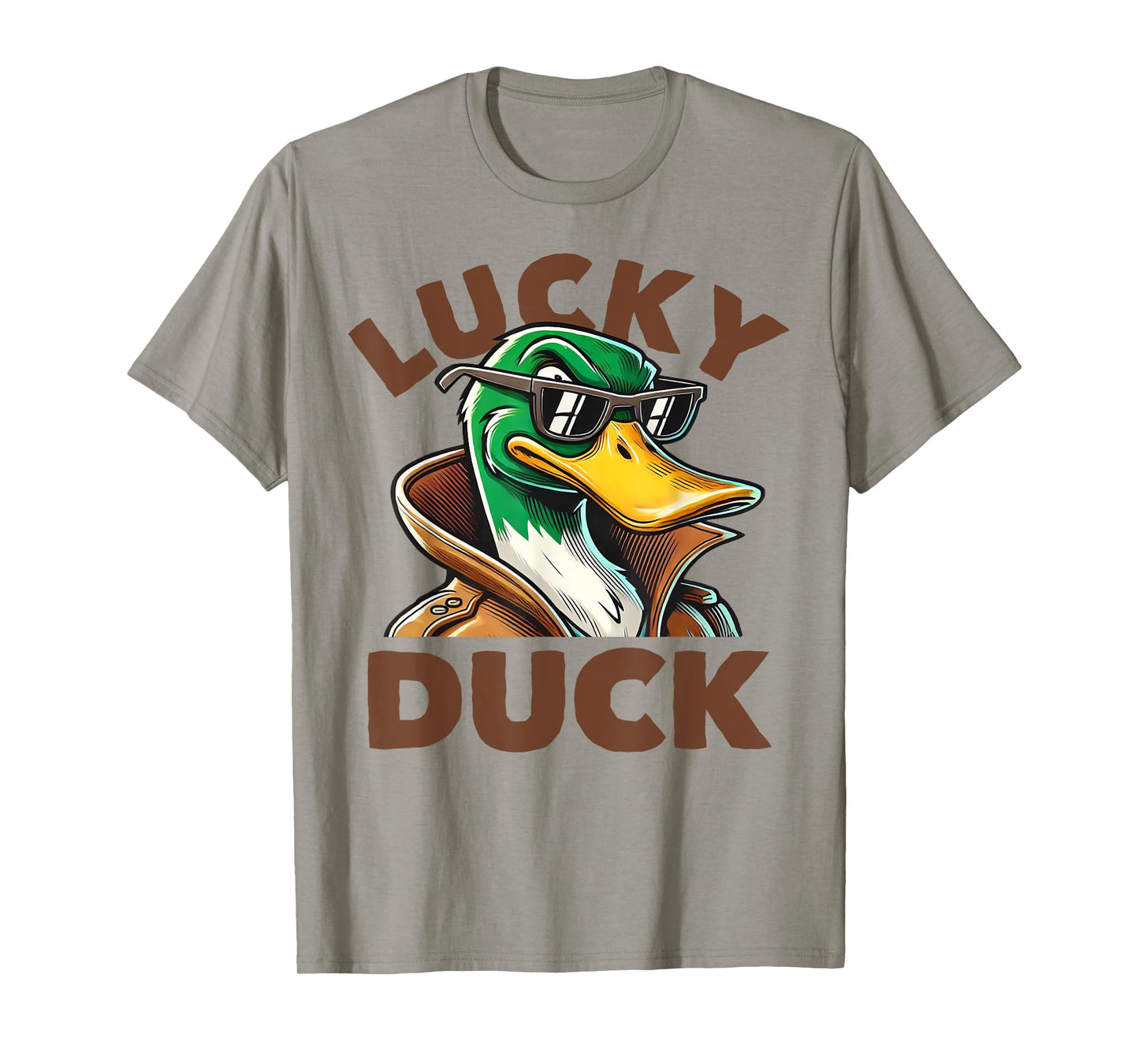Lucky Duck Mallard Duck With Sunshades Men Boys Funny T-Shirt