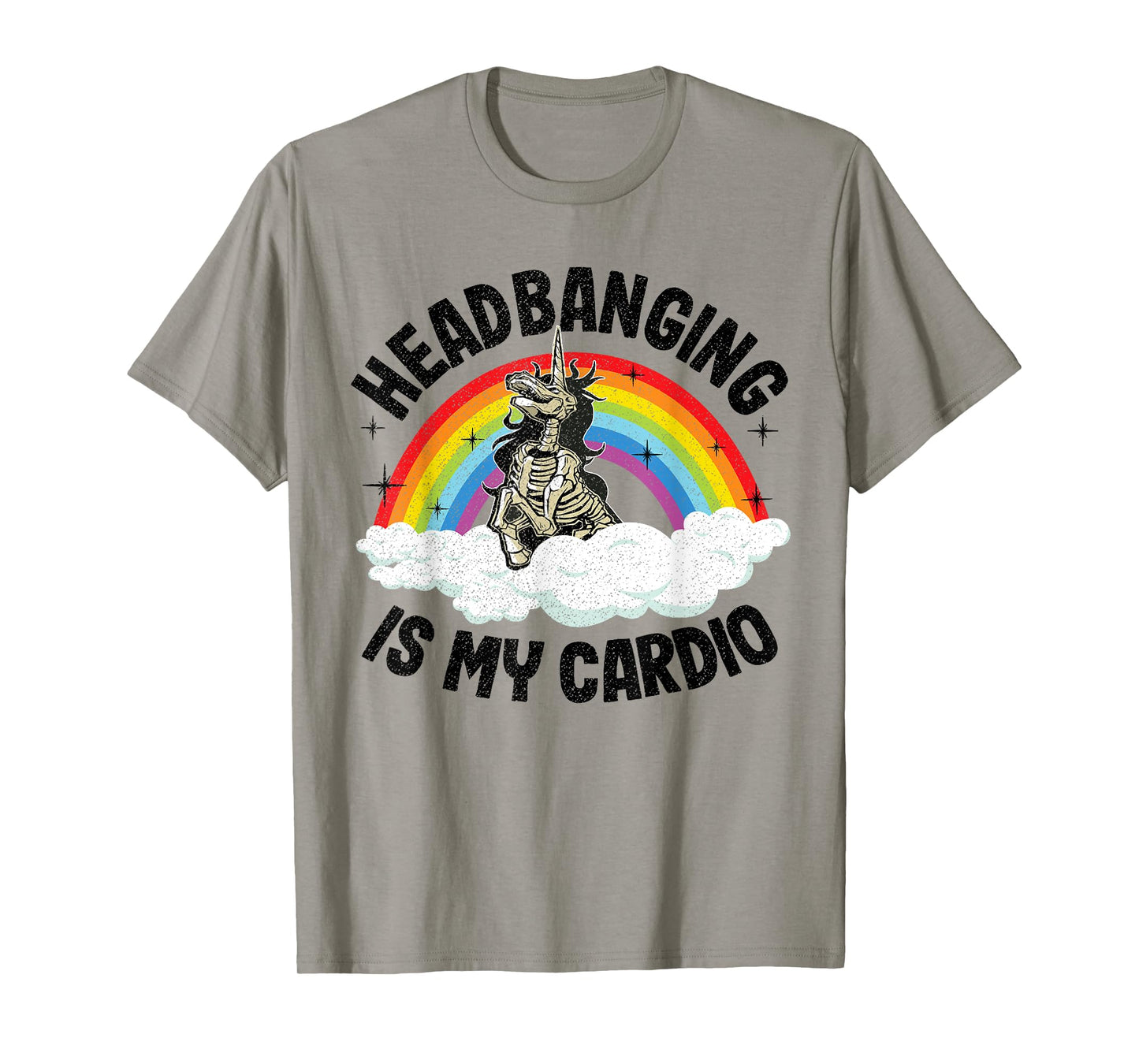 Headbanging Is My Cardio Unicorn Rainbow Funny Death Metal T-Shirt