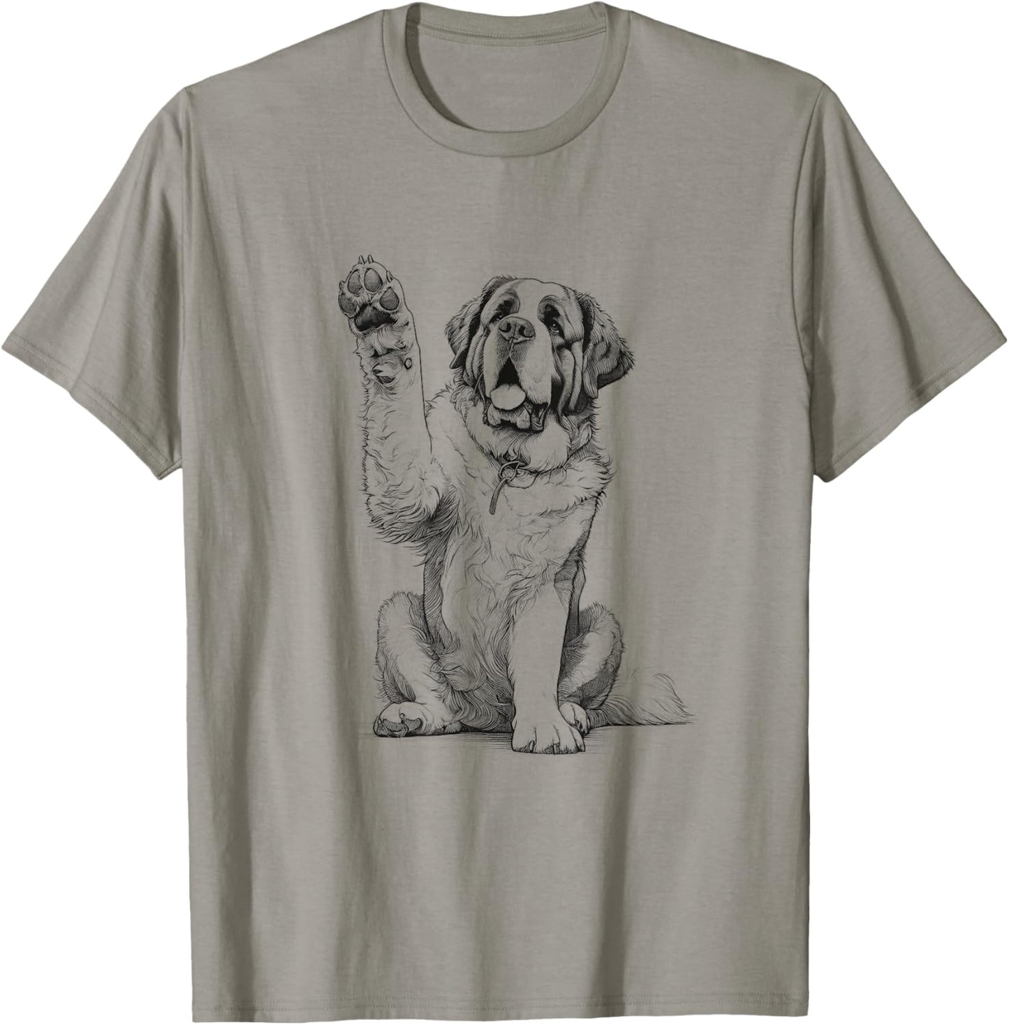 St Bernard Raising Paw Design For Dog Owner T-Shirt