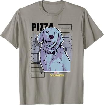 Marvel Hawkeye Disney Plus Lucky Pizza Dog Line Art Poster T-Shirt