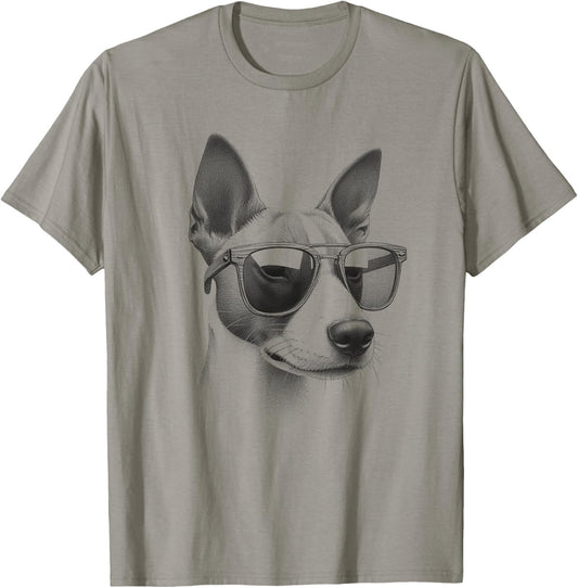Basenji Dog Sunglasses Design For Men And Kids T-Shirt