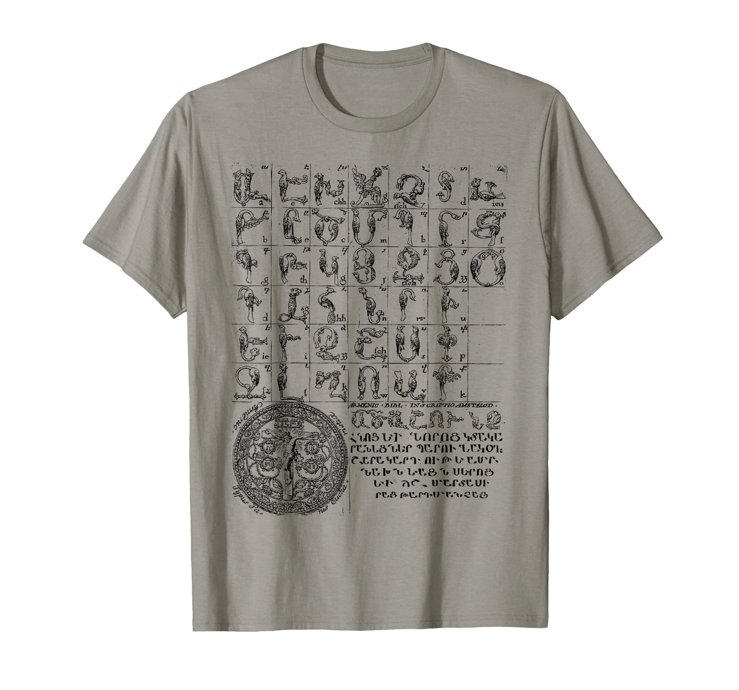 Armenian Alphabet Birds Armenia Symbols 1703 Old Armenian T-Shirt