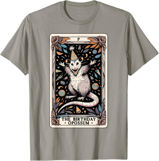 The Birthday Opossum Tarot Card Opossum T-Shirt