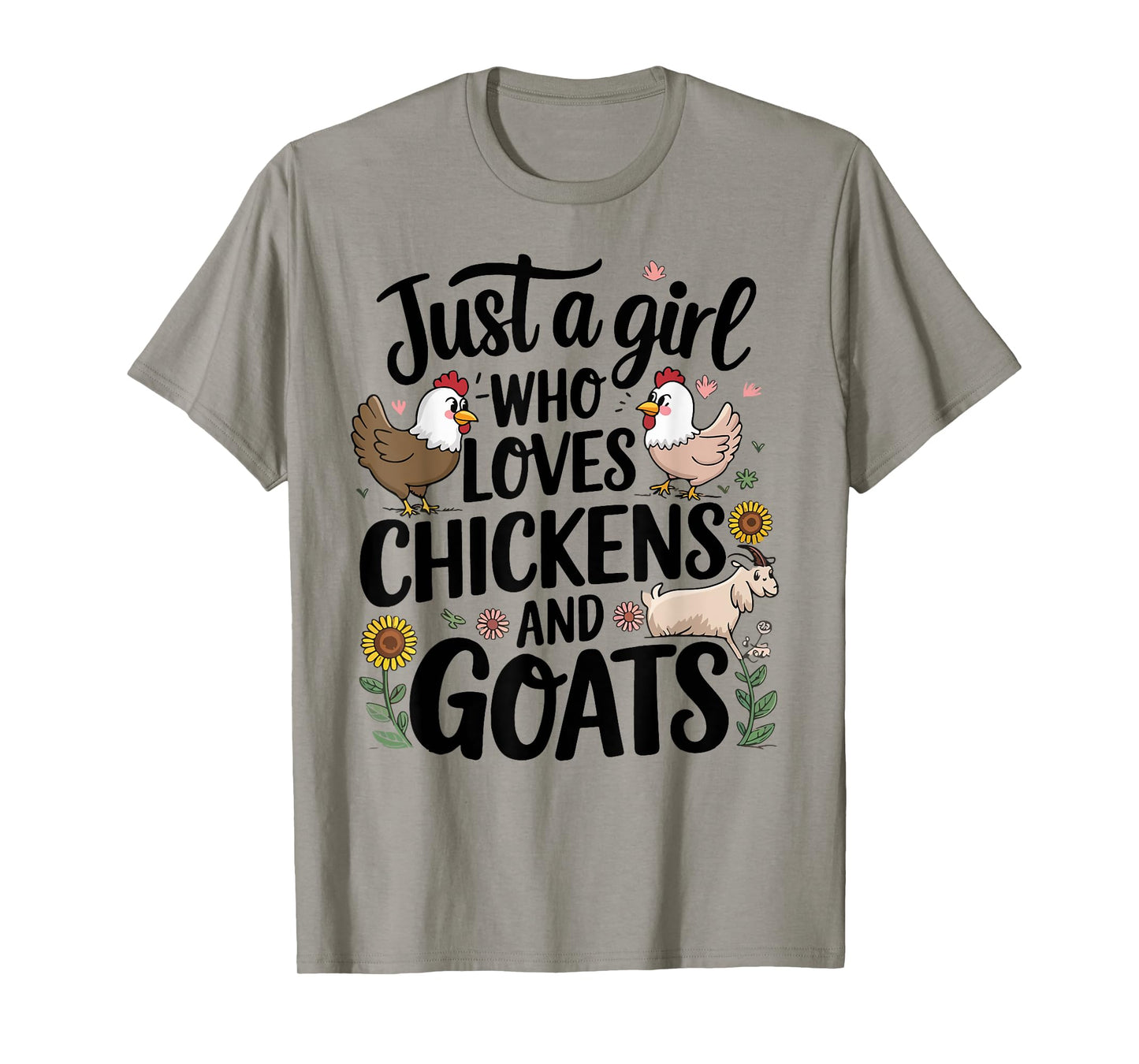 Just A Girl Who Loves Chicken And Goats Farming Farmer Women T-Shirt