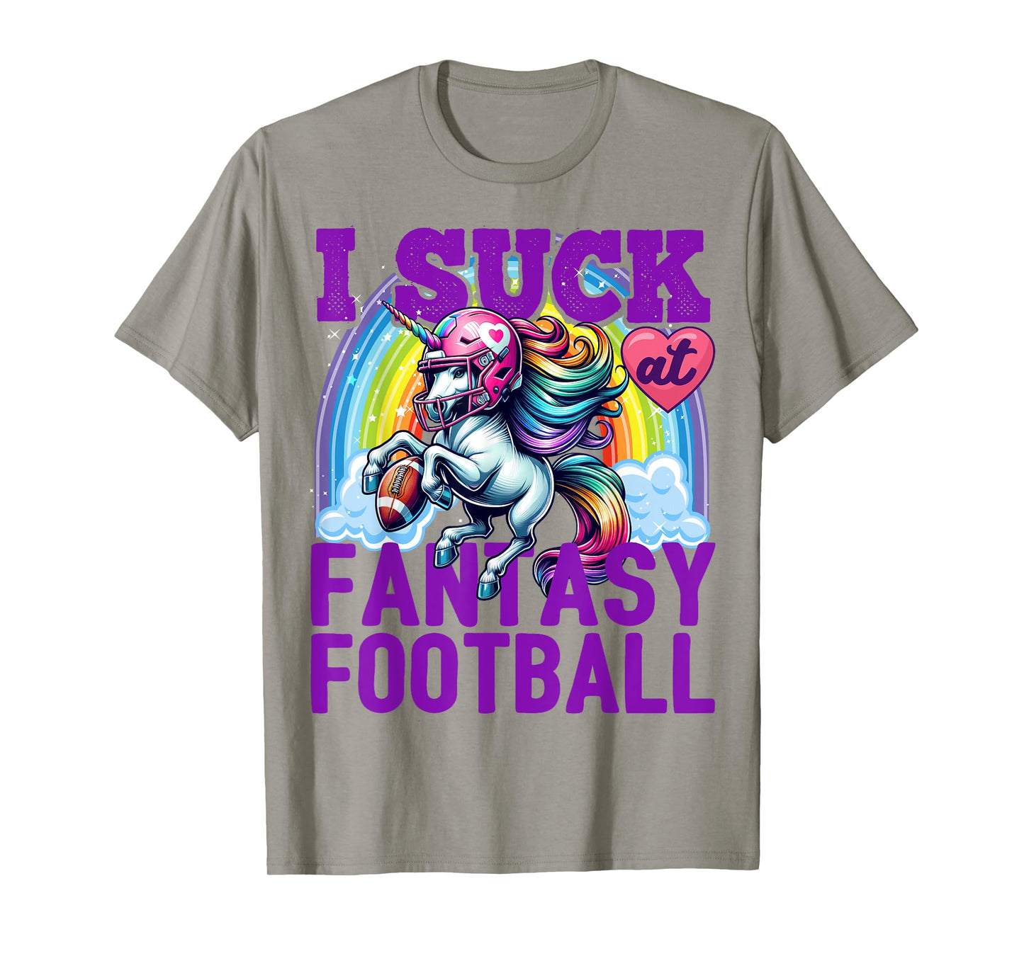 I Suck at Fantasy Football Unicorn Rainbow Loser Men T-Shirt