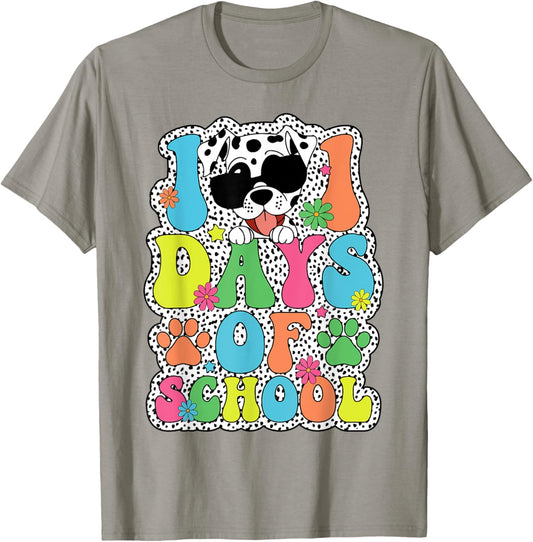 100 Days Of School Dalmatian Dog Boy Kid 100th Day Of School T-Shirt