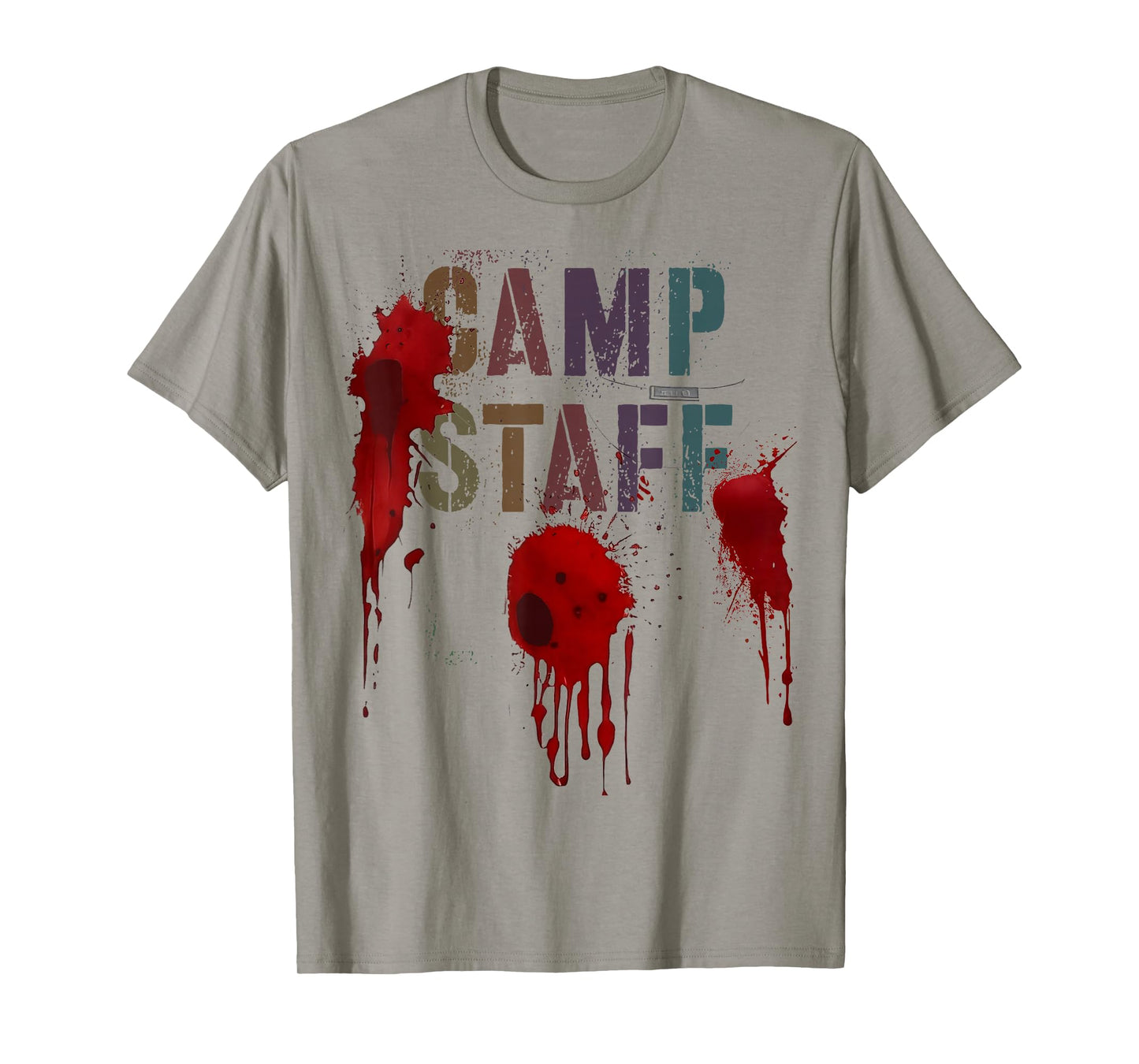 Funny CAMP STAFF Summer Campsite Camping Horror Bloody Meme T-Shirt