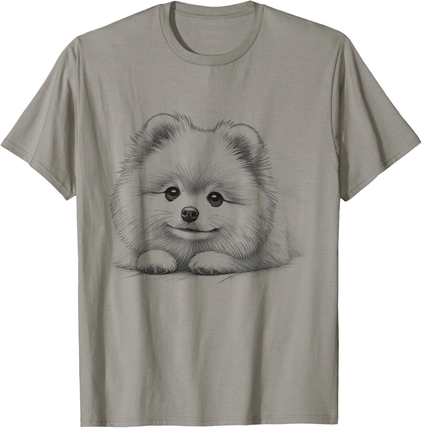 Cute Pomeranian Peeking Pom Dog Design Idea T-Shirt