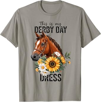 This Is My Derby Day Dress Horse Flowers Women Horse Racing T-Shirt