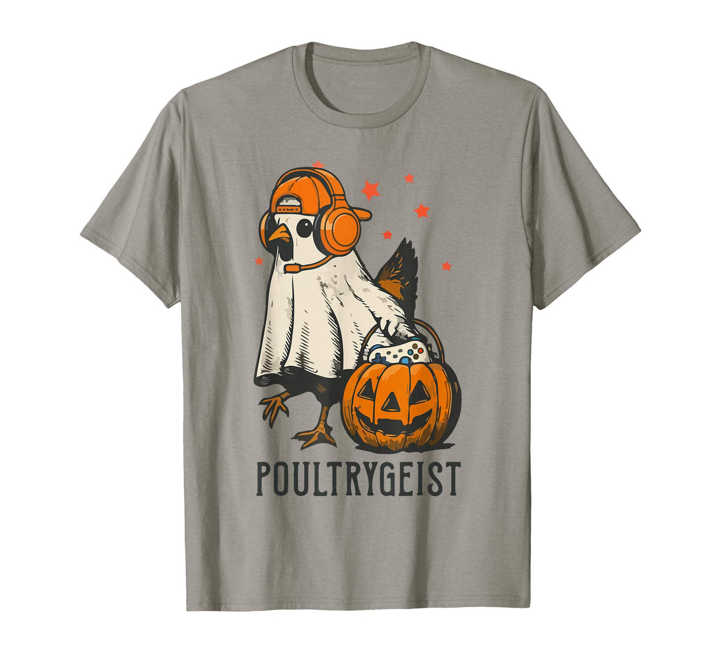 Poultrygeist Gamer Chicken Ghost Fall Spooky Season Costume T-Shirt