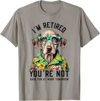 Funny Dog Retirement 2025 Designs by Luna - Retirement T-Shirt - Grey, Small - Classic Fit, Short Sleeve - Humorous Graphic Design - Adults, Retirees, Men