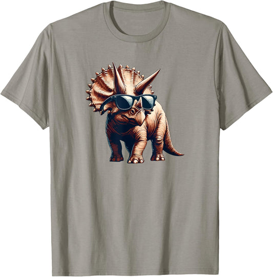 Triceratops Wearing Sunglasses - Funny Dinosaur Dino T-Shirt