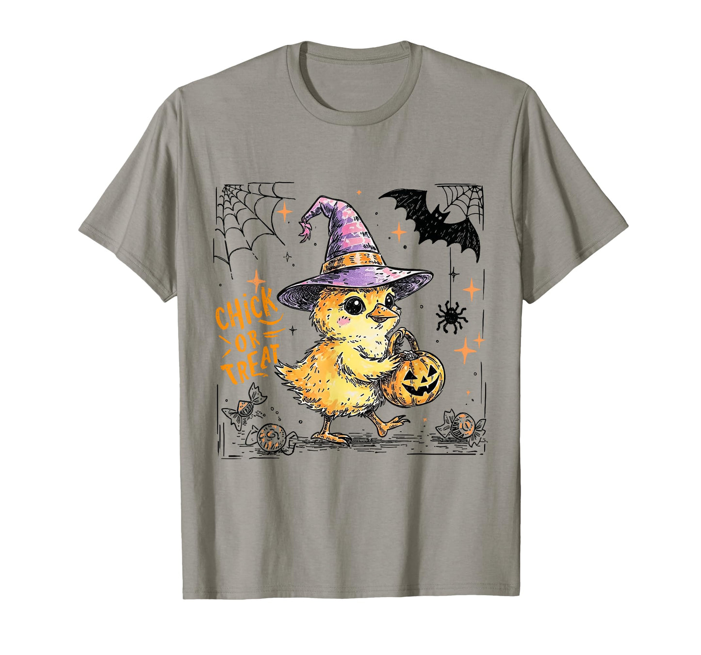 Chick or Treat Halloween Chicken Lady Spooky Season Fall T-Shirt